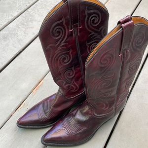 Tony Lama Leather Cowboy Boots 7.5